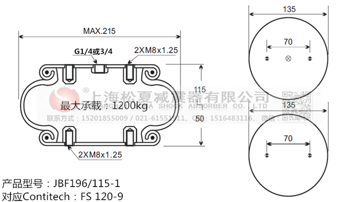 JBF196/115-1橡膠<a href='http://www.hopewithlife.com/' target='_blank'><u>空氣彈簧</u></a>