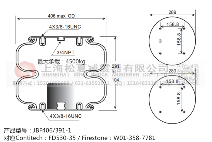 JBF406/391-2橡膠<a href='http://www.hopewithlife.com/' target='_blank'><u>空氣彈簧</u></a>