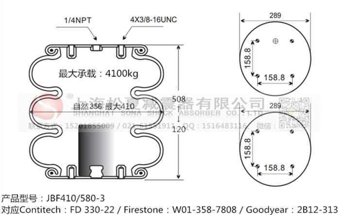 JBF410/580-3橡膠<a href='http://www.hopewithlife.com/' target='_blank'><u>空氣彈簧</u></a>